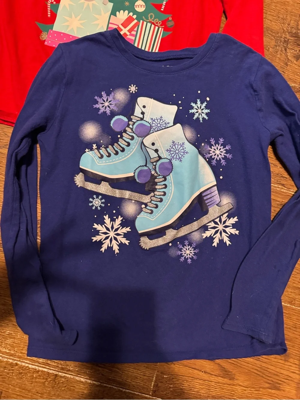 The children’s place girls long sleeve tees 7/8 NEW koala Christmas & ice skates